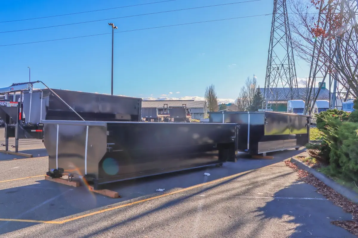 Roll-off dumpster ready for waste disposal at job site for Yard Waste Dumpster Rental in Middle
